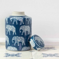 Ginger Jar Indigo L'Elephant by Grand Illusions